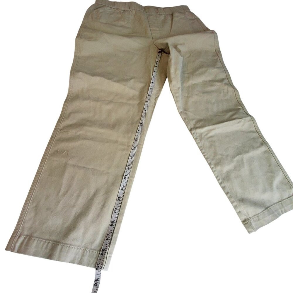 Lands End Womens Beige Stretch Cotton Mid Rise Pants Size 10 Elastic waistband - Picture 5 of 10